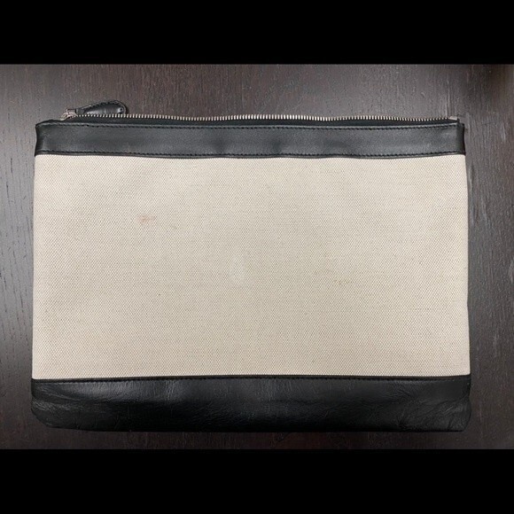 Balenciaga Canvas and Leather Zip Pouch Large in Black - Picture 6 of 15